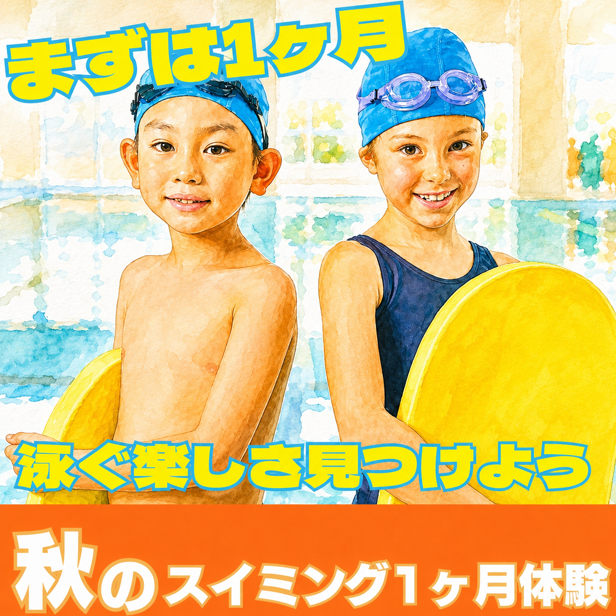 『まずは1か月！泳ぐ楽しさを見つけよう！！』